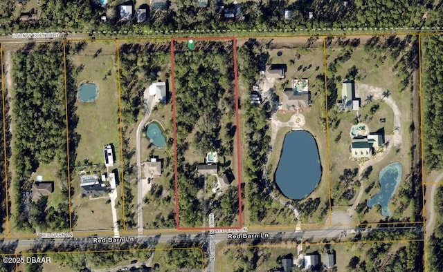 3531 Red Barn Ln, Ormond Beach, FL 32174 - aerial overview of property's location with property parcel outlined