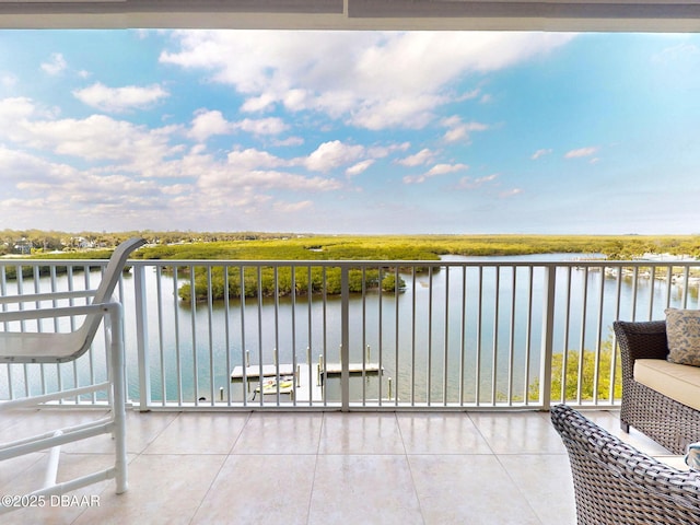 balcony with a water view