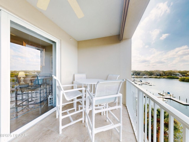 balcony with a water view