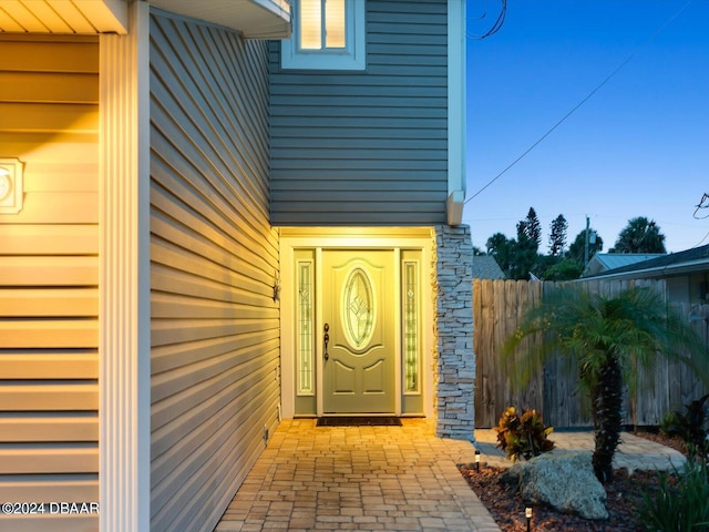 view of doorway to property