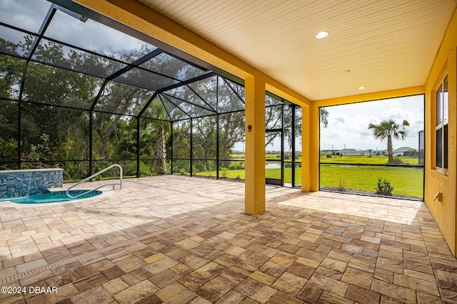 300 Blue Starfish Pl, Daytona Beach, FL 32124 - view of patio / terrace with glass enclosure and an outdoor pool