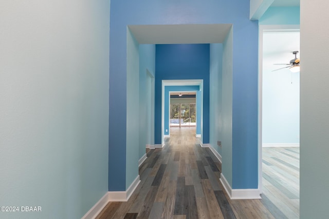 300 Blue Starfish Pl, Daytona Beach, FL 32124 - hallway with dark wood finished floors and baseboards