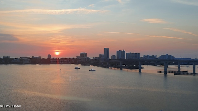 231 Riverside Dr Unit 901, Holly Hill, FL 32117 - water view with a view of skyline and a notable bridge