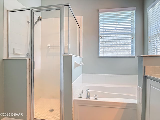 189 Perfect Dr, Daytona Beach, FL 32124 - full bathroom with a bath, a shower stall, and vanity