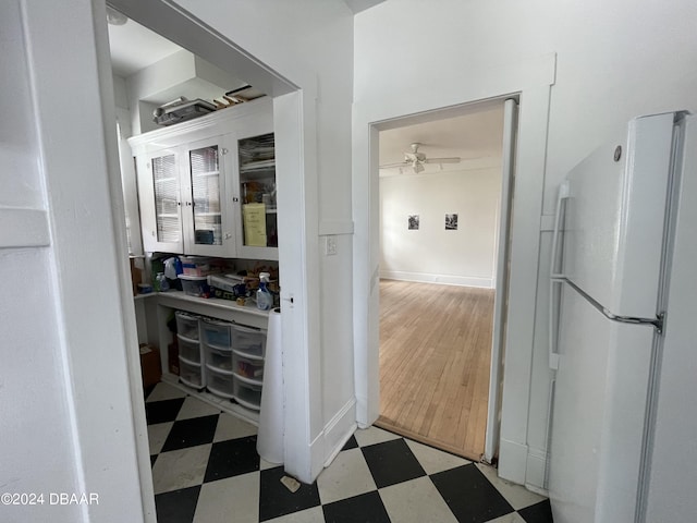 bathroom with ceiling fan