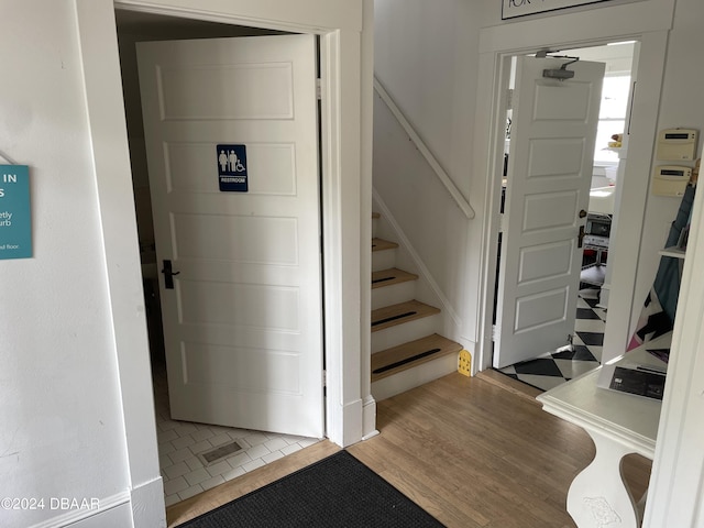 entrance foyer featuring light hardwood / wood-style floors