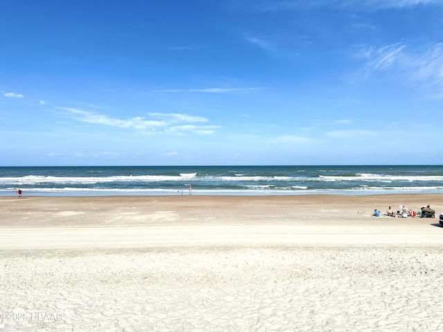 property view of water featuring a view of the beach