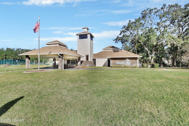 exterior space with a lawn