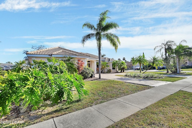 exterior space featuring a front lawn