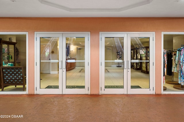 doorway featuring french doors and tile patterned floors