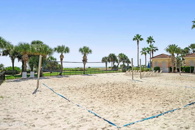 view of property's community featuring volleyball court