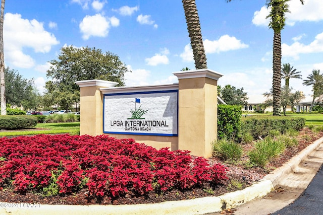 view of community sign