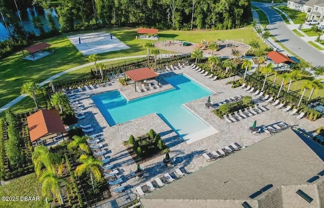 330 Charles Dr, Deland, FL 32724 - bird's eye view of a pool area