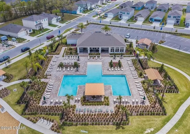 330 Charles Dr, Deland, FL 32724 - aerial view of residential area featuring a pool area