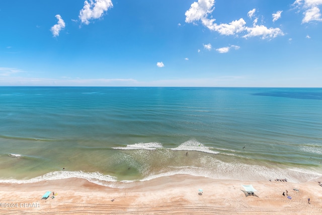 view of water feature featuring a view of the beach