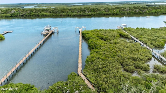 exterior space featuring a water view