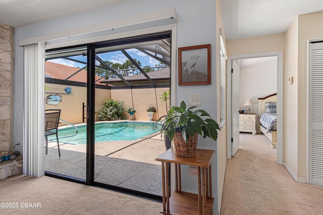 129 Sand Fiddler Ct, Daytona Beach, FL 32119 - doorway featuring light colored carpet