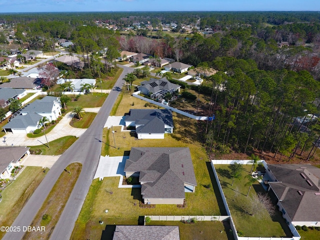 bird's eye view with a residential view