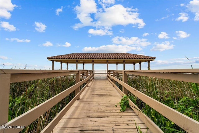 view of dock area