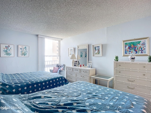 bedroom with a textured ceiling