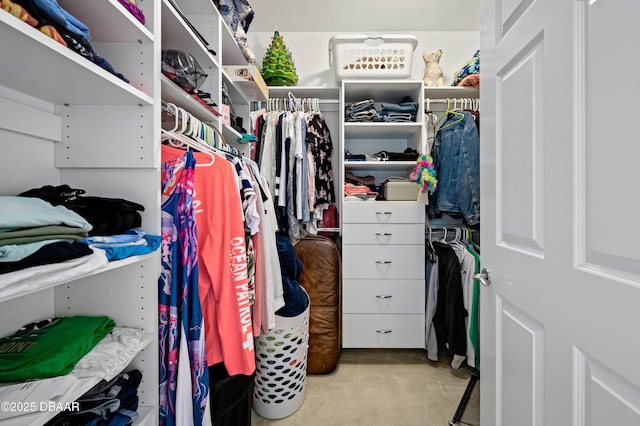 view of walk in closet