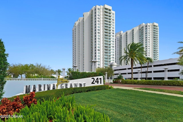 view of building exterior featuring fence