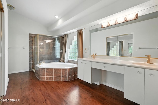 918 Brookridge Ln, Ormond Beach, FL 32174 - full bath featuring double vanity, a garden tub, tiled shower, healthy amount of natural light, and recessed lighting