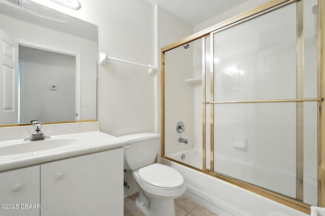 918 Brookridge Ln, Ormond Beach, FL 32174 - full bath with vanity, shower / bath combination with glass door, and tile patterned flooring