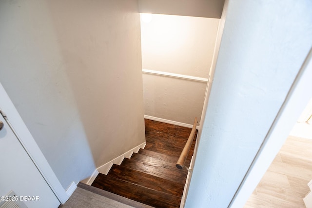 2 Springwood Sq, Port Orange, FL 32129 - stairway featuring wood finished floors and baseboards