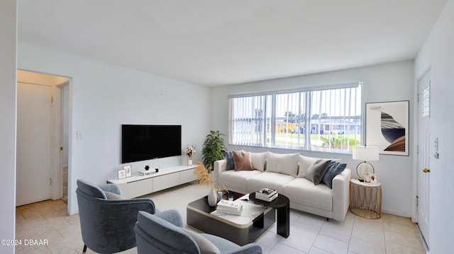 view of tiled living room