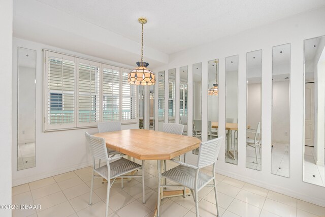 view of tiled dining area