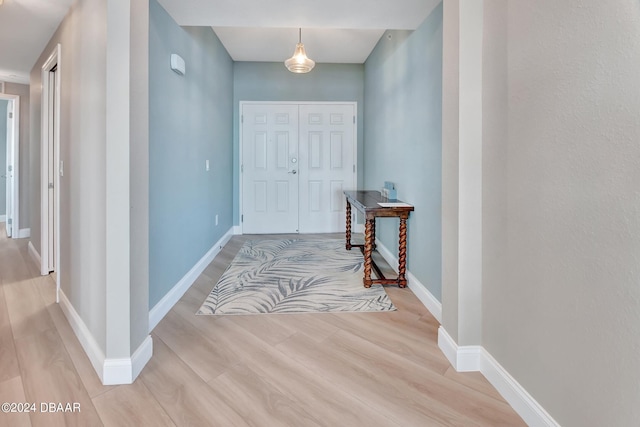 entryway with light wood-type flooring