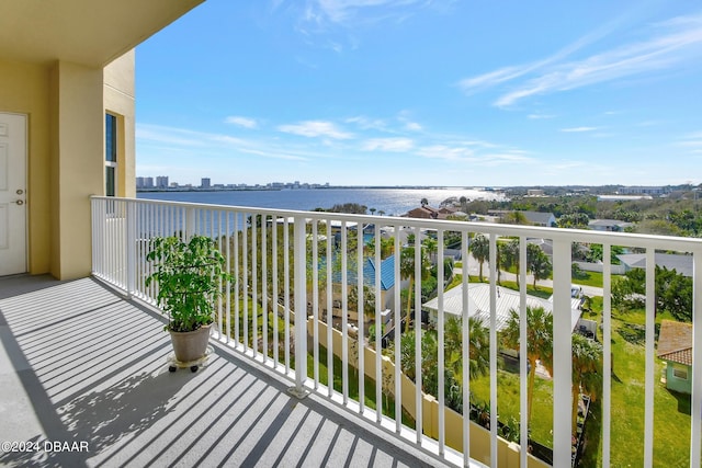 balcony with a water view