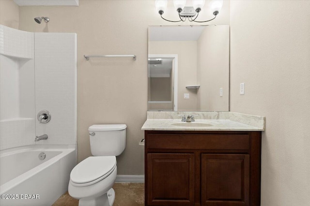 142 Aston Grande Dr, Daytona Beach, FL 32124 - bathroom featuring vanity, toilet, and shower / washtub combination