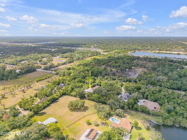 2710 Quiet Ln, Cocoa, FL 32926 - drone / aerial view with a water view and a forest view