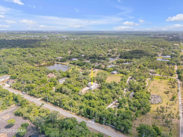 2710 Quiet Ln, Cocoa, FL 32926 - drone / aerial view with a water view and a wooded view