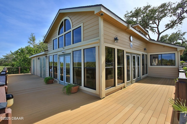1401 S Palmetto Ave Unit 402, Daytona Beach, FL 32114 - wooden terrace featuring french doors