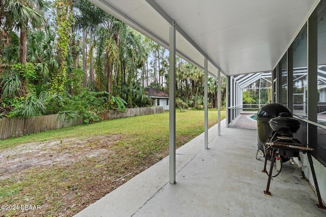 exterior space with area for grilling and a lanai