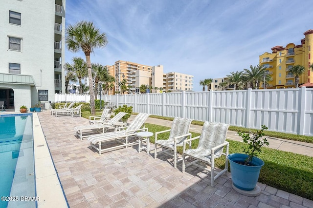 view of patio / terrace with a community pool