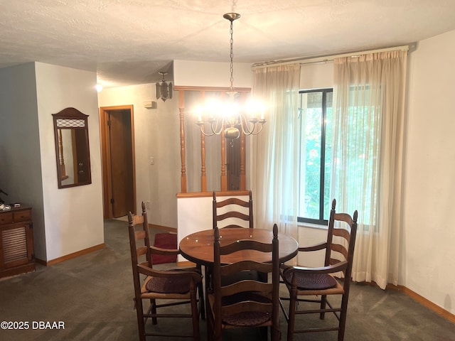 112 Underbrush Trl, Port Orange, FL 32128 - dining space with dark colored carpet and a chandelier