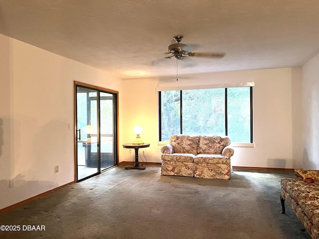 112 Underbrush Trl, Port Orange, FL 32128 - living area featuring carpet floors and a ceiling fan
