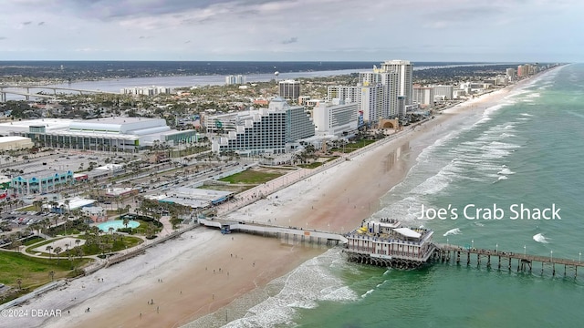 219 S Atlantic Ave Unit 440, Daytona Beach, FL 32118 - drone / aerial view of waterfront with a beach