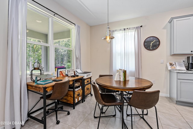 view of tiled dining room