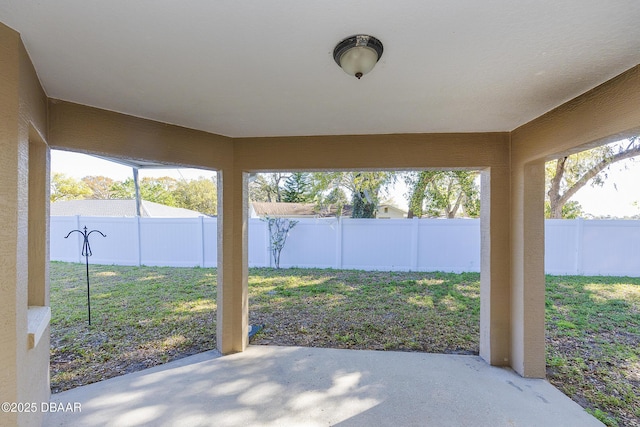 view of patio with a fenced backyard