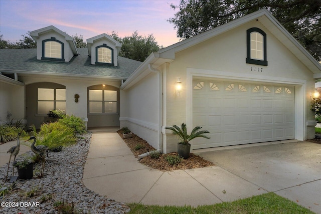 view of front facade featuring a garage