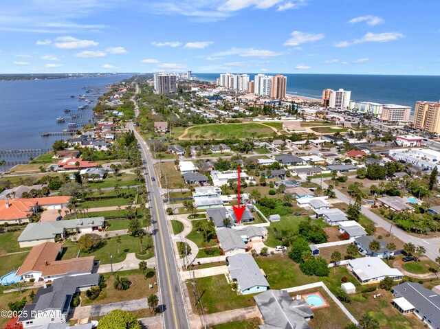 3167 S Peninsula Dr, Daytona Beach, FL 32118 - aerial view with a water view and a view of city