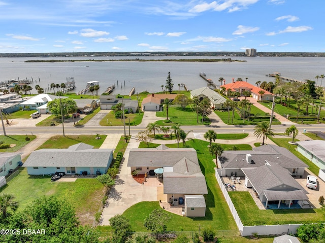 3167 S Peninsula Dr, Daytona Beach, FL 32118 - birds eye view of property featuring a water view and a residential view