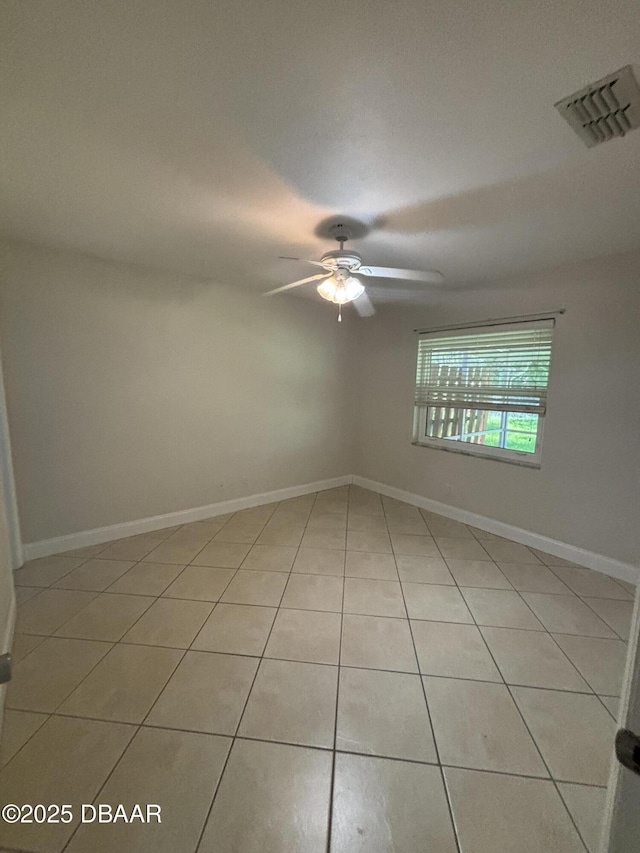 917 Royal Oak Ct, Holly Hill, FL 32117 - empty room with light tile patterned floors and a ceiling fan