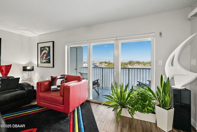 living room featuring hardwood / wood-style flooring