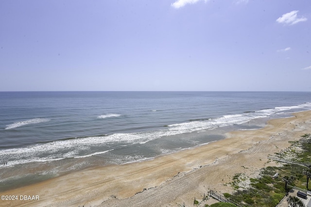 property view of water with a beach view